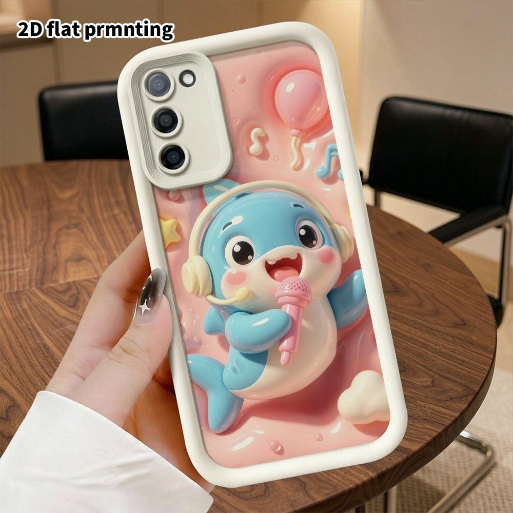 Phone Case: 2D flat design suitable for Samsung Galaxy A34 A35 M05 M06 S20 S22 S21 FE Plus 5G protective case, K-Singing Little Dolphin, perfect Chris