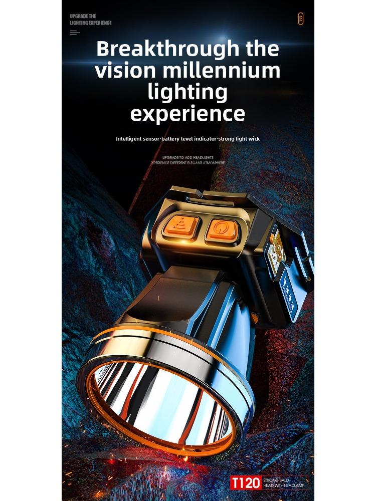 Outdoor Long Range, Strong Light Power, Ultra Bright Fishing Head Night Fishing Wearable Headlight Lithium Induction Flashlig