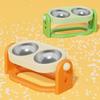 Rotatable Pet High Footed Bowl Non-Slip Adjustable Height Cat Food Water Bowl Anti-vomiting with Stand Pet Food Dispenser