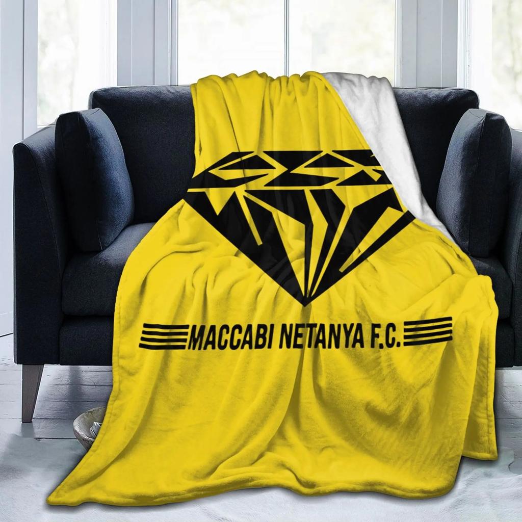Maccabi Netanya Soft Plush Blanket Flannel Blanket Throw Blanket for Living Room Bedroom Bed Sofa Picnic Cover