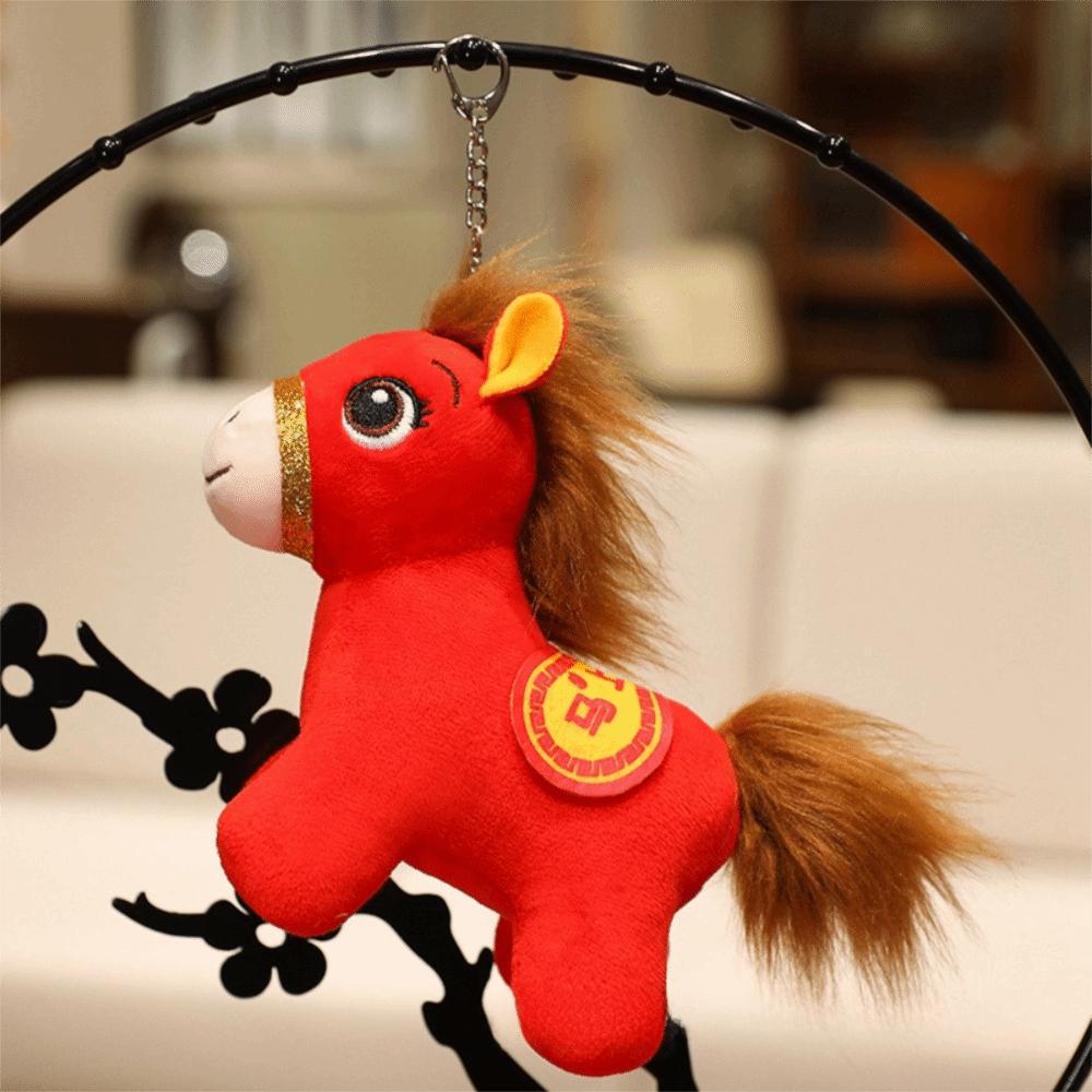 Plush Plush Pony Doll Stuffed Animal New Year Blessing Souvenir  Festival Decoration