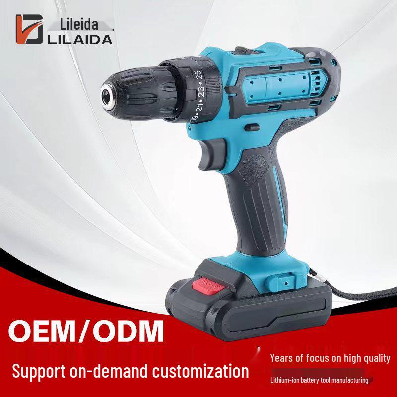 High-Power Wireless Hammer Drill with Lithium Battery and Pistol Grip - Multifunctional Electric Tool.