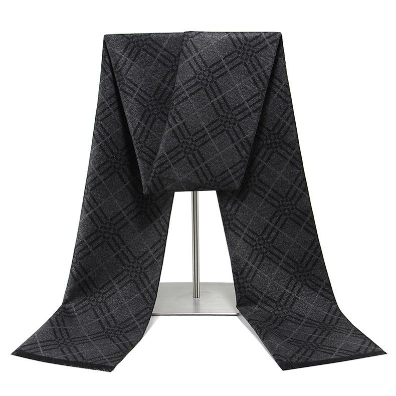 Winter men's scarf warm long plaid imitation cashmere simple versatile men