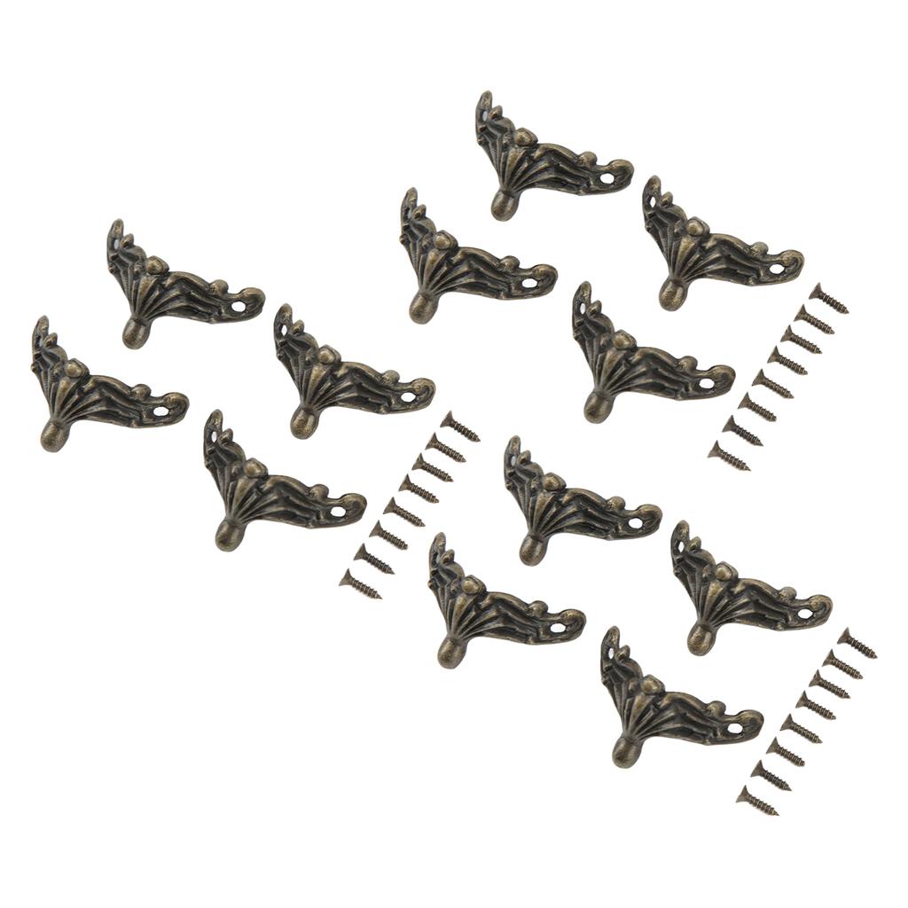 12 Sets Jewelry Box Feet Retro Design DIY Production Zinc Alloy Decorative Leg for Vintage Wooden