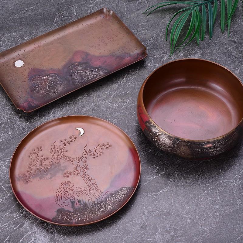 Copper Tea Washer With Plating Zen Style Gongfu Set Dry Brewing Tray