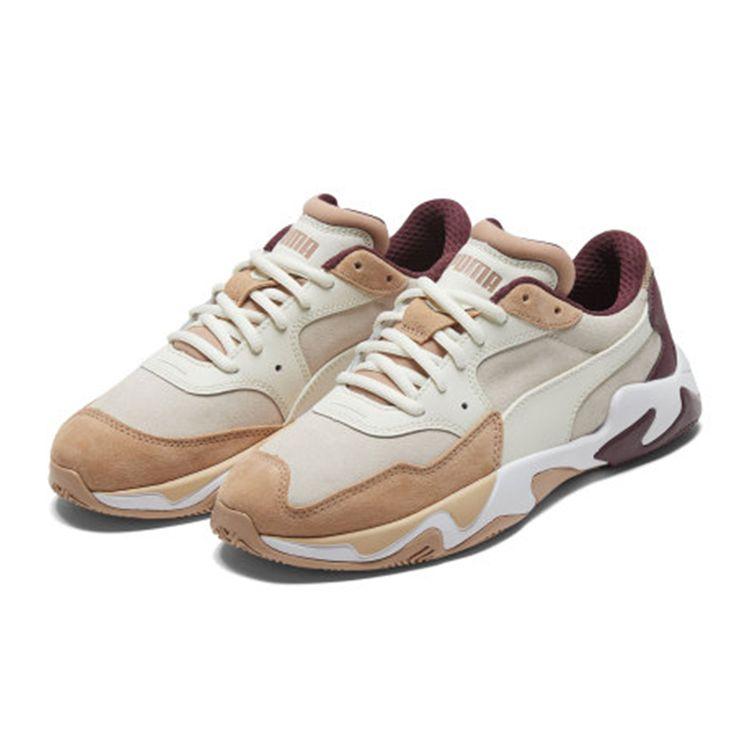 Puma Storm Comfortable Versatile Sports Retro Low-Top Dad Shoes Women Sneaker White Brown 372409-01