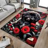1PC Dog Flowers Non-Slip Floor Carpet Compatible for Office&Living Room&Bedroom&Dining Room - Flat-Weave Machine-W317