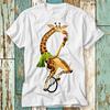 Fietser Giraffe IJsje Fiets Fiets Fitness Fietsen Gezondheid Sportschool Fiets T-shirt Top Ontwerp Unisex Dames Heren Tee Retro Mode Vintage S727