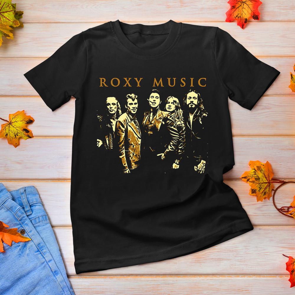 Music Tour Roxy Music Band Cotton Full Size Men Women Black Shirt AG386 Unisex T-Shirt S