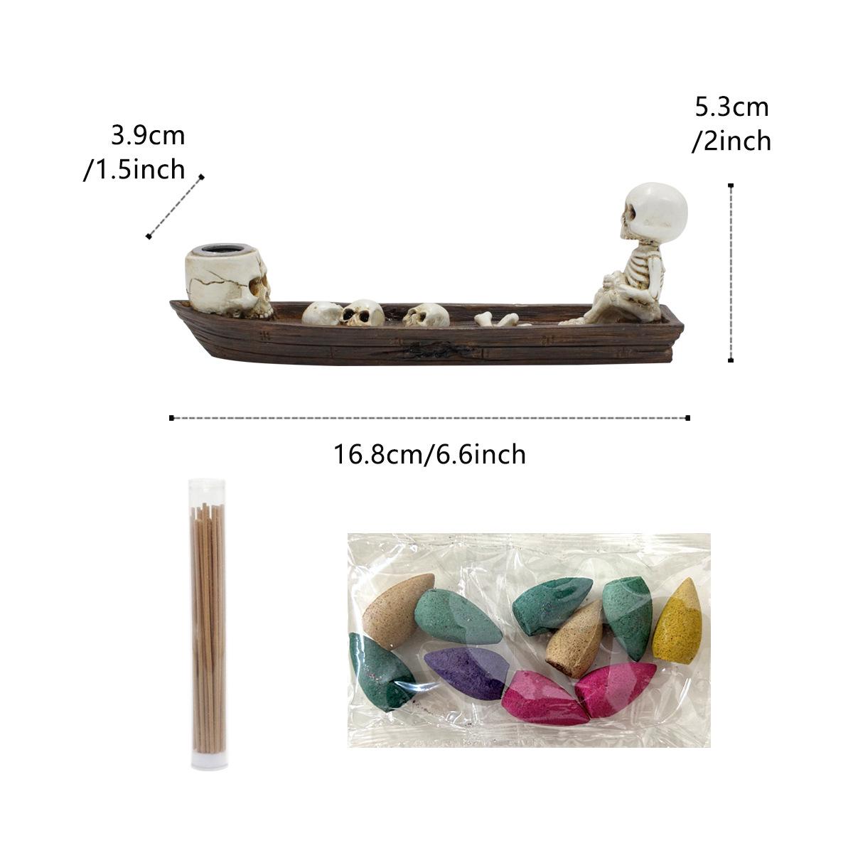 

Skull Incense Holder: Creative New Year & Halloween Desktop Decoration, Backflow Sandalwood Burner Ornament for Home.