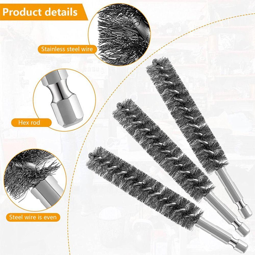 Specifications Convenient Wire Pipe Brush Wire Brush Hexagonal Rod Set Electric Drilling Brushes