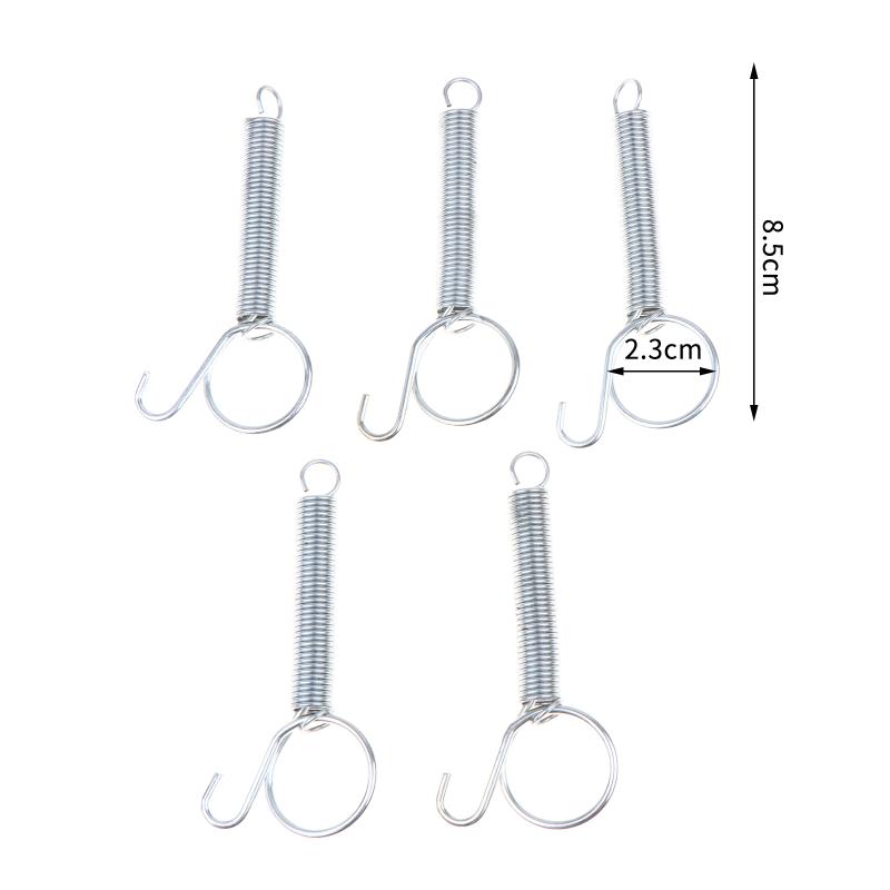 5Pcs Cage Door Spring Hooks 6/7/8.5/11.5Cm Metal Snap Hook Tension Spring For Poultry Cage Door Chicken Hamster Cage