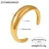 INS Style 18K Gold Plated Crescent C-Shaped Polished Titanium Steel Bangle for Women