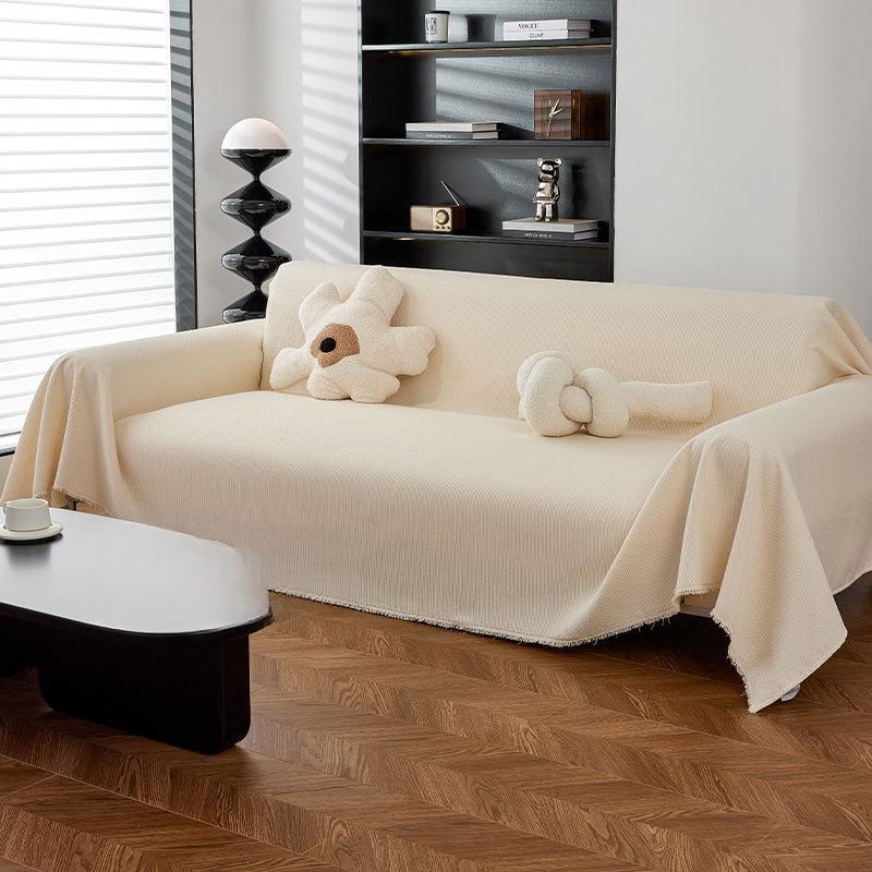 Stil japonez leneș canapea prosop slipcover negru waffle canapea pătură impermeabilă patru anotimpuri universal canapea pernă pânză