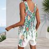 Plus Size Womens Sleeveless Romper With Tank And Patch Pockets