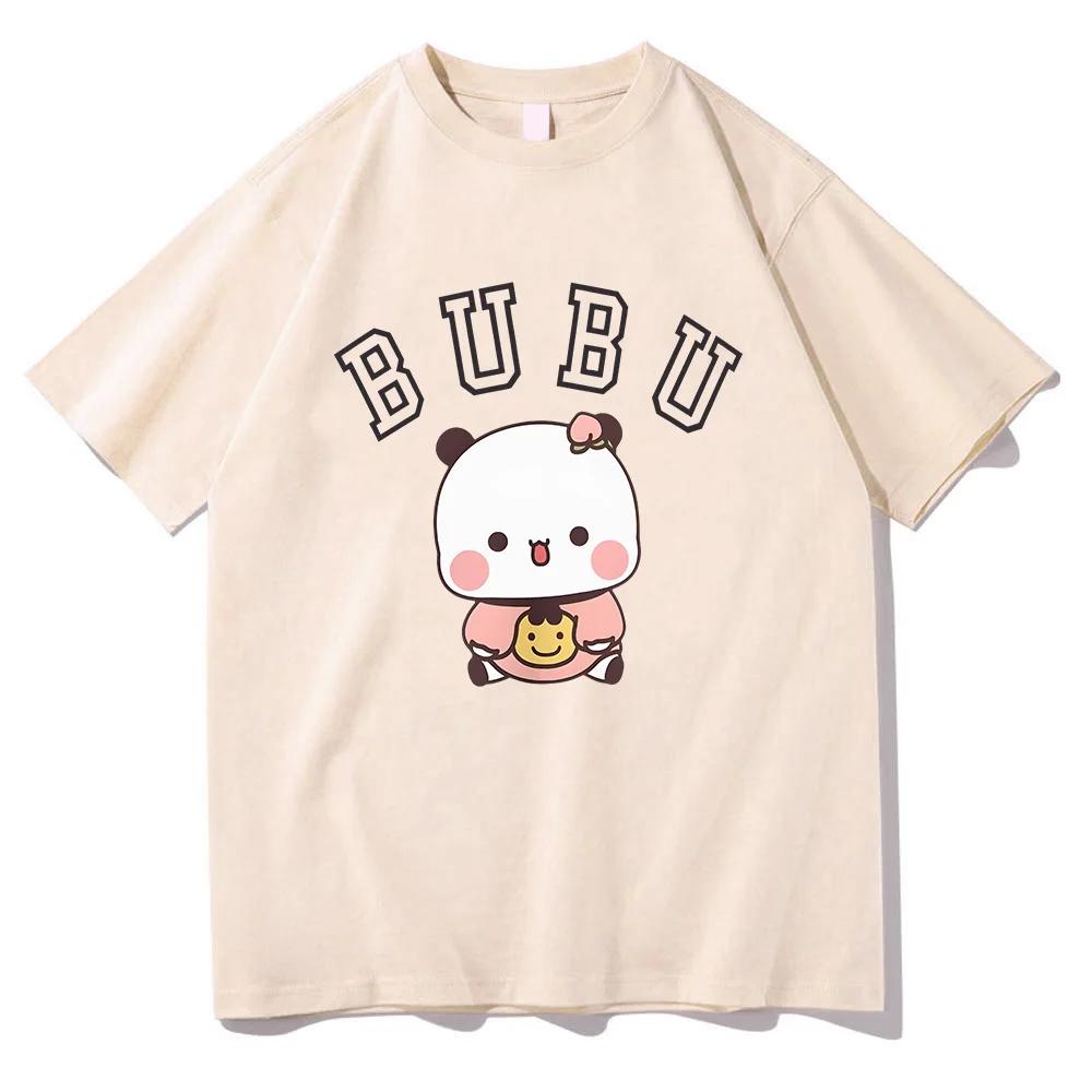 Kawaii Bubu Dudu Panda Bear T-shirts Short Sleeve Summer Women Tee-shirt Cartoon Graphic Printing Tshirts Casual Girls Tees