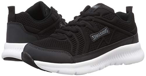 SPALDING JIN 3720 Walking Shoes, Wide, Lightweight, Men's 6E, Women's 5E, Black, Size 22.5 Cm