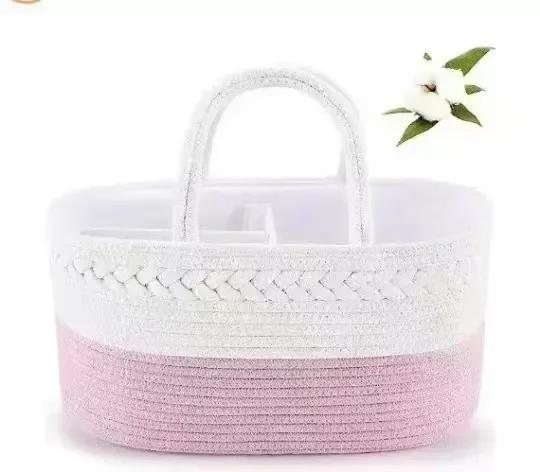 

Портативная детская утварь Корзина для хранения вещей в доме Раздельный формат бутылочек Подгузники Товары для мам и малышей Корзина для хранения 36X23X17CM розовый