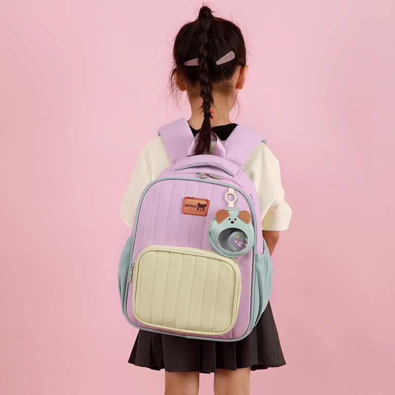 New Cute Schoolbag for Primary School Students, Children's Boys and Girls Backpack for Grades 1-2 Students, Spine Backpack.