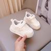 Children's anti-kick little white shoes 2025 spring boys' leather shoes baby soft-soled toddler board shoes Korean version of girls' sports shoes