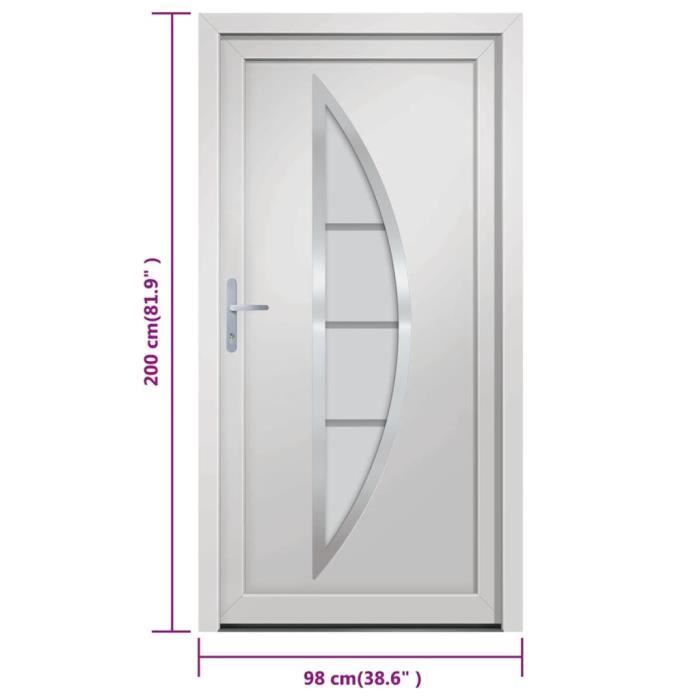 VidaXL Front Door White 98x200 Cm PVC 3187863