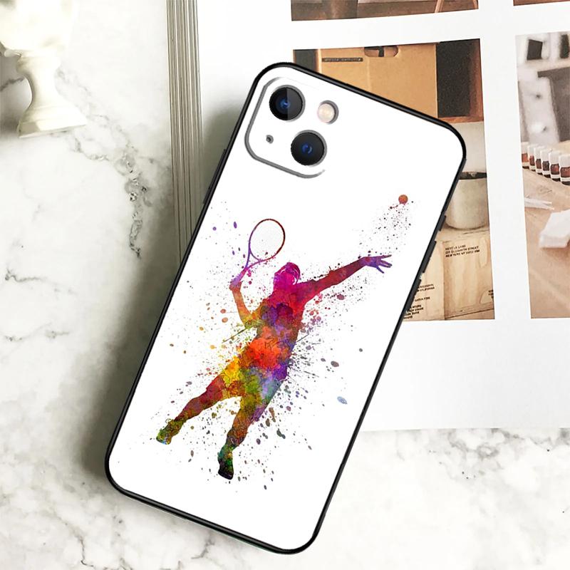 Tennis Racket Tennis Ball Case For iPhone 11 12 13 14 15 16 Pro Max Plus 12 13 Mini X XR XS Max 7 8 Cover Coque