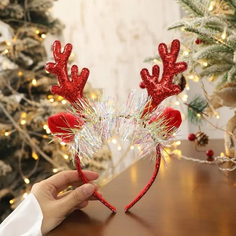 Christmas hair clip headwear, reindeer hair clip, cute women's holiday decoration hair clips for women