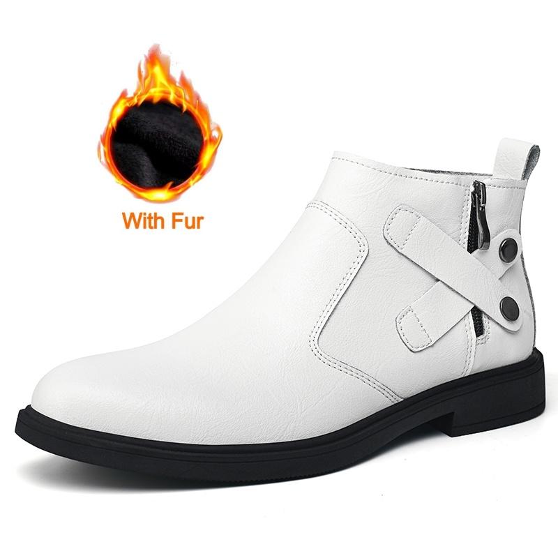 

New Flat Designer Chelsea Boots British Style Men Brand Genuine Leather Ankle Boots Comfy Casual Leather Business Boots 48