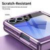Electroplated Transparent Phone Case for Samsung Galaxy Z Flip 7 Fe 6 5 4 with Hinge Protection and Tempered Film Cover