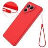 For TECNO Pova 7 Neo 4G Liquid Silicone Case Phone Back Cover with Hand Strap
