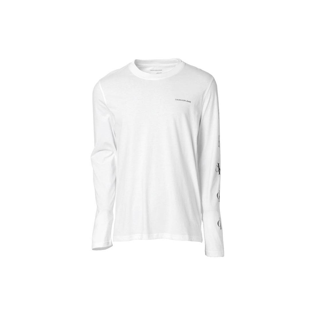 

Calvin Klein Solid Logo Print Round Neck Long Sleeve T-Shirt Men tops White 41T9111-103 XL