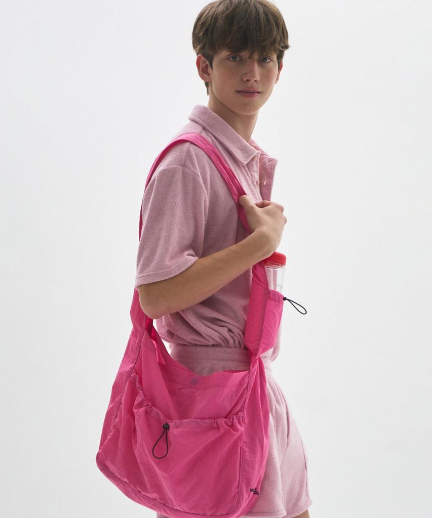 Moonsun M.C String-Pocket Crossbody Bag / Pink