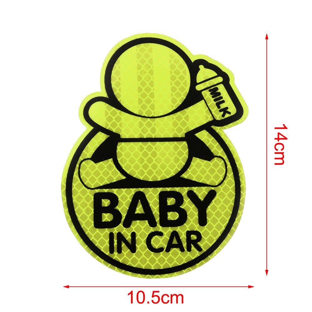 Car Stickers "Baby In Car" Style Safety Warning Sign Window Decal Waterproof Night Reflection Self-adhesive Automobile Sticker