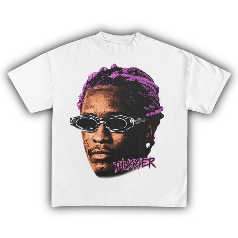 Young Thug Thugger American Rapper Cotton Tshirt Unisex Unisex Fans Essentials Short Sleeve Retro Tops Summer Vintage Print Tees