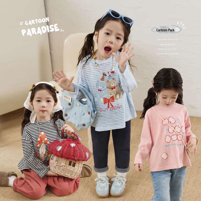 LUSON Okids Baby Girls  Striped Long Sleeve T-Shirt 120