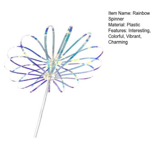 Yousheng Rainbow Spinner Toy Rainbow Twirler Stick Magical Rainbow Ribbon Spinner Party Bubble Wand for Indoor Outdoor Fun
