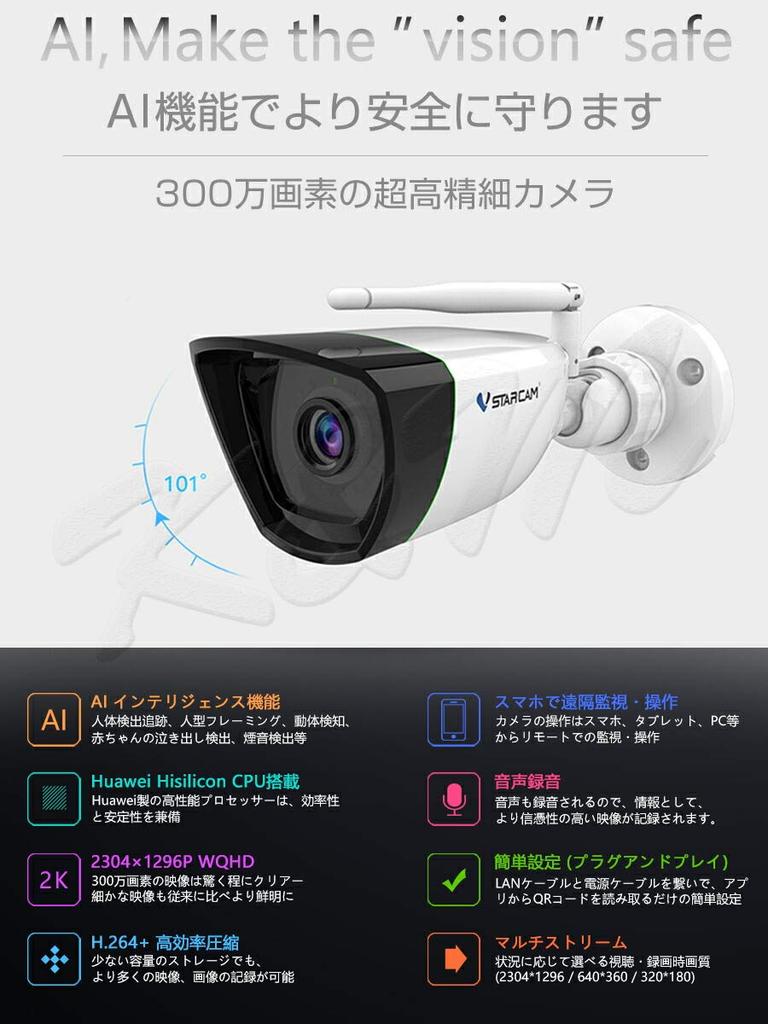 Security Camera for Indoor and Outdoor Use Wireless CS55 2K 1296p 3 Megapixels ONVIF Compatible Ultra High Definition MicroSD Card Recording Just