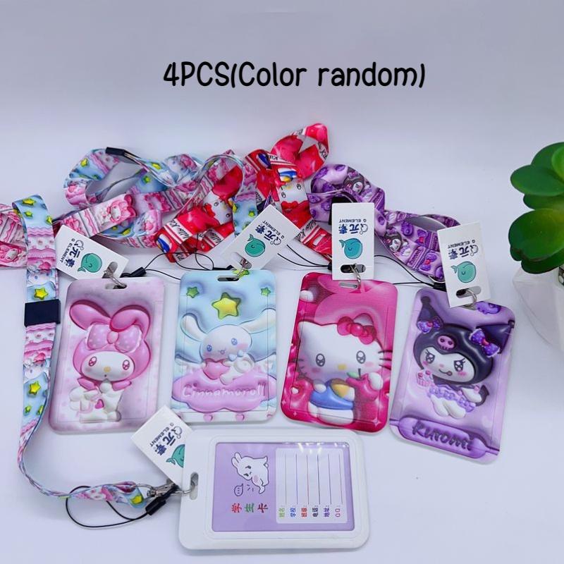 Cute Cartoon High-quality 3d Card Holder With Lanyard For Students Korean Version