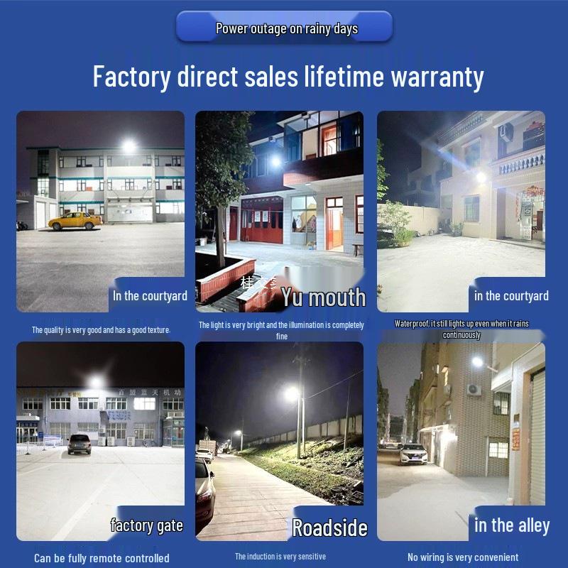Brand Super Bright LED Solar Street & Courtyard Light - High Power, Waterproof, with Light Pole