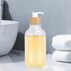 2Pcs 16 Oz Clear Soap Dispenser Set with Bamboo Pump Rust-proof Leak-free