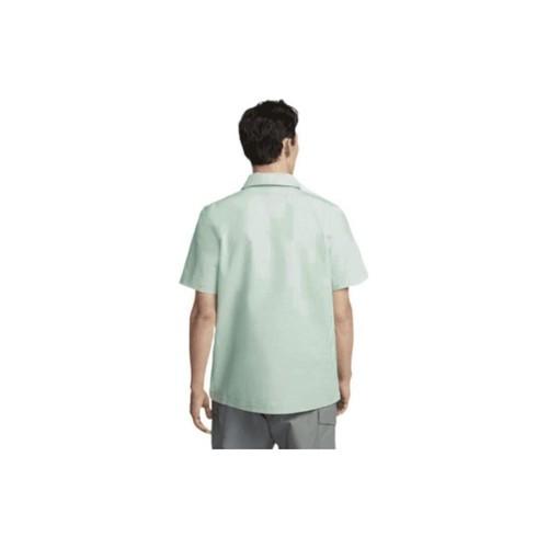 Nike Half-Zip Solid Color Short-Sleeve T-Shirt Polo for Men in Water Blue