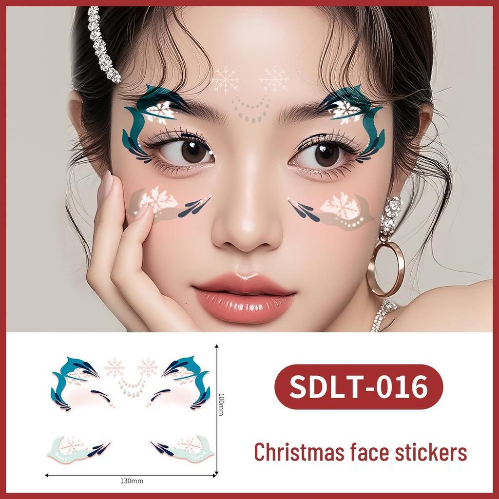 Waterproof Cross-border Christmas Tattoo Stickers: Cute, Sweatproof, and Anti-reflective Face Makeup
