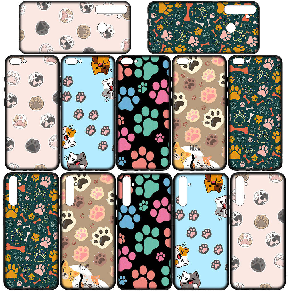 Phone Case for iPhone 17 16 15 Plus X XR 16E Huawei P30 P20 Lite Redmi Note 14 12 11 13 Pro Max OPPO A60 A80 A40 A18 A38 A54 Cartoon Dog Paw Cat Cover
