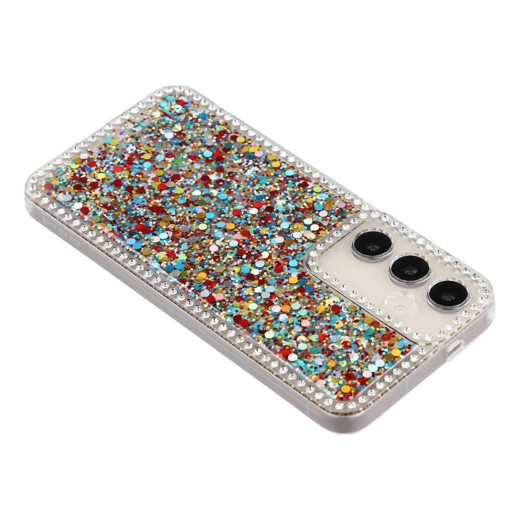 For Samsung Galaxy S24 Case Rhinestone Edge Glitter Epoxy TPU Phone Cover
