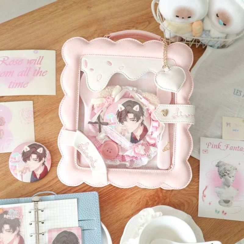 

Sweet Cute Cookie Crossbody Bag Women Anime Badge Display Large Capacity Square Ita Bag Ladies Harajuku Handbag Shoulder Bag New 22x25x9.5cm розовый