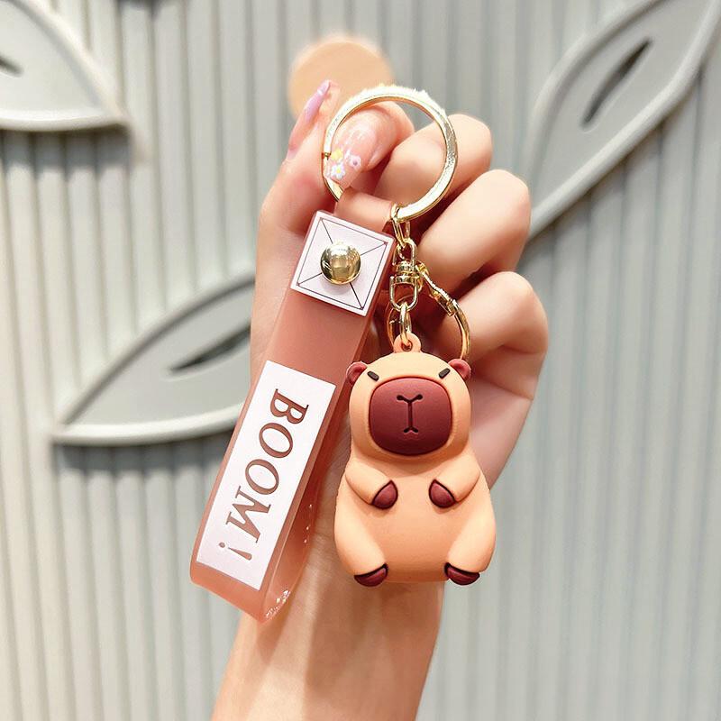 

Adorable Capybara Plush Car Keychain Cartoon Key Ring Backpack Toy Gift Keyring StyleA