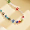 European & American Colorful Beaded Glass Flower Necklace - Trendy & Versatile Clavicle Chain for Women.
