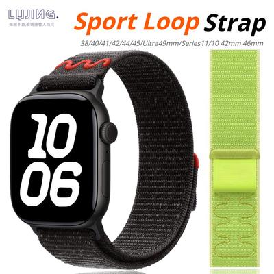Sport Loop Strap for Apple Watch Band 46mm 44mm 40mm 42mm 45mm 41mm Ultra 3 49mm 44 Mm Nylon Bracelet iWatch Series 11 10 9 SE 7 6 5 4