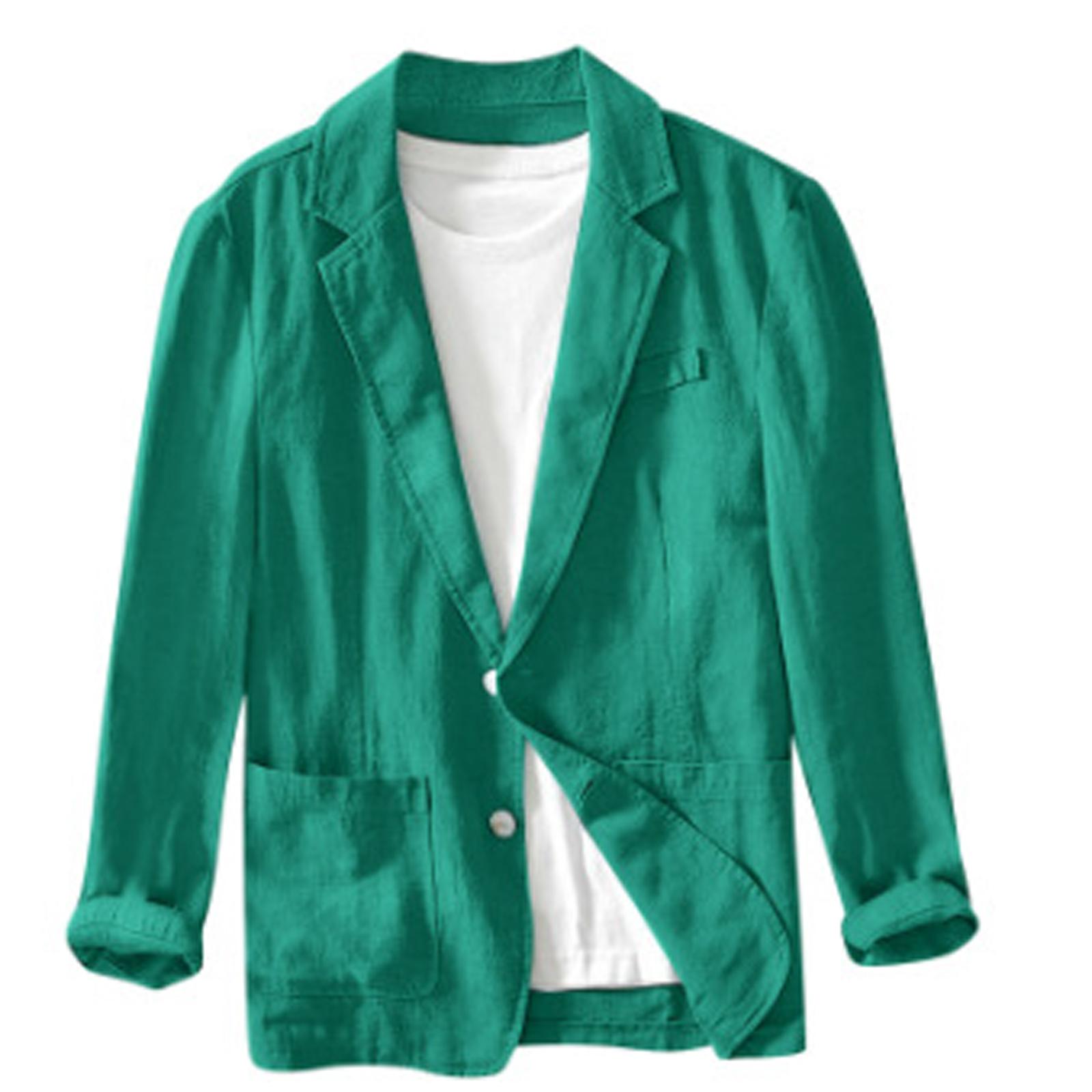 

Мужская повседневная модная куртка, однотонная, с длинным рукавом, с карманами XL зелёный