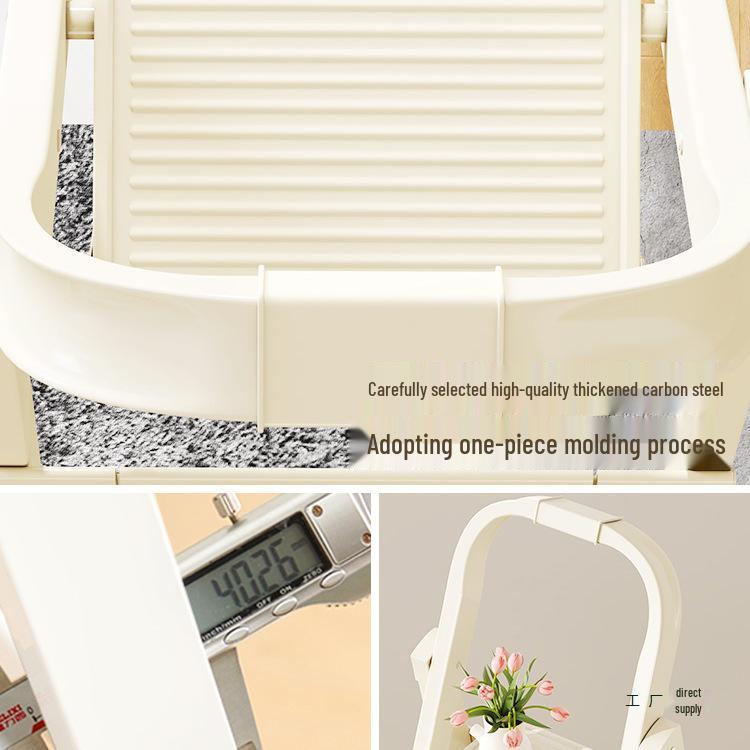 Multi-Functional Folding Indoor A-Frame Step Ladder with Handrail, Thickened Step Stool, Telescopic Design